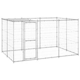 Vidaxl dog kennel with roof 7.26 m² galvanized steel