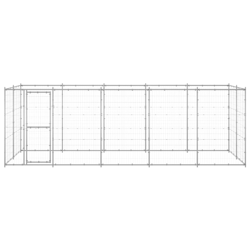 Vidaxl Dog Kennel 12.1 m² Galvanized Steel