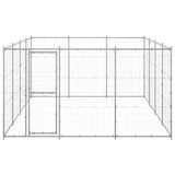 Vidaxl dog kennel 14.52 m² galvanized steel