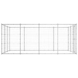 Vidaxl dog kennel 14.52 m² galvanized steel