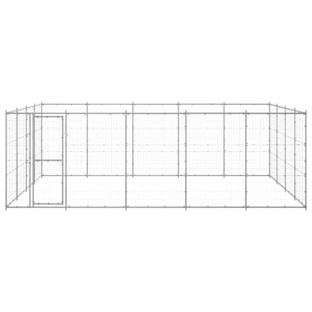 Vidaxl Dog Kennel 24,2 m² Galvanizovaná ocel