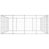 Vidaxl Dog Kennel 24,2 m² Galvanizovaná ocel