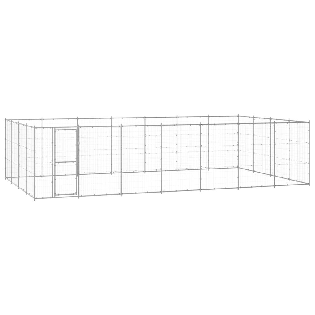 VidaXL Dog Kennel 33.88 m² Galvanized Steel