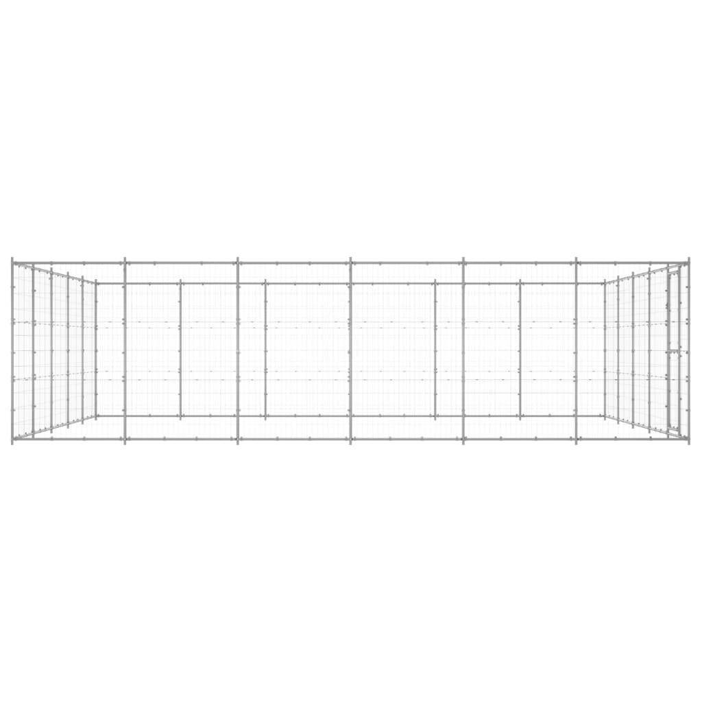 VidaXL Dog Kennel 36.3 m² Galvanized Steel