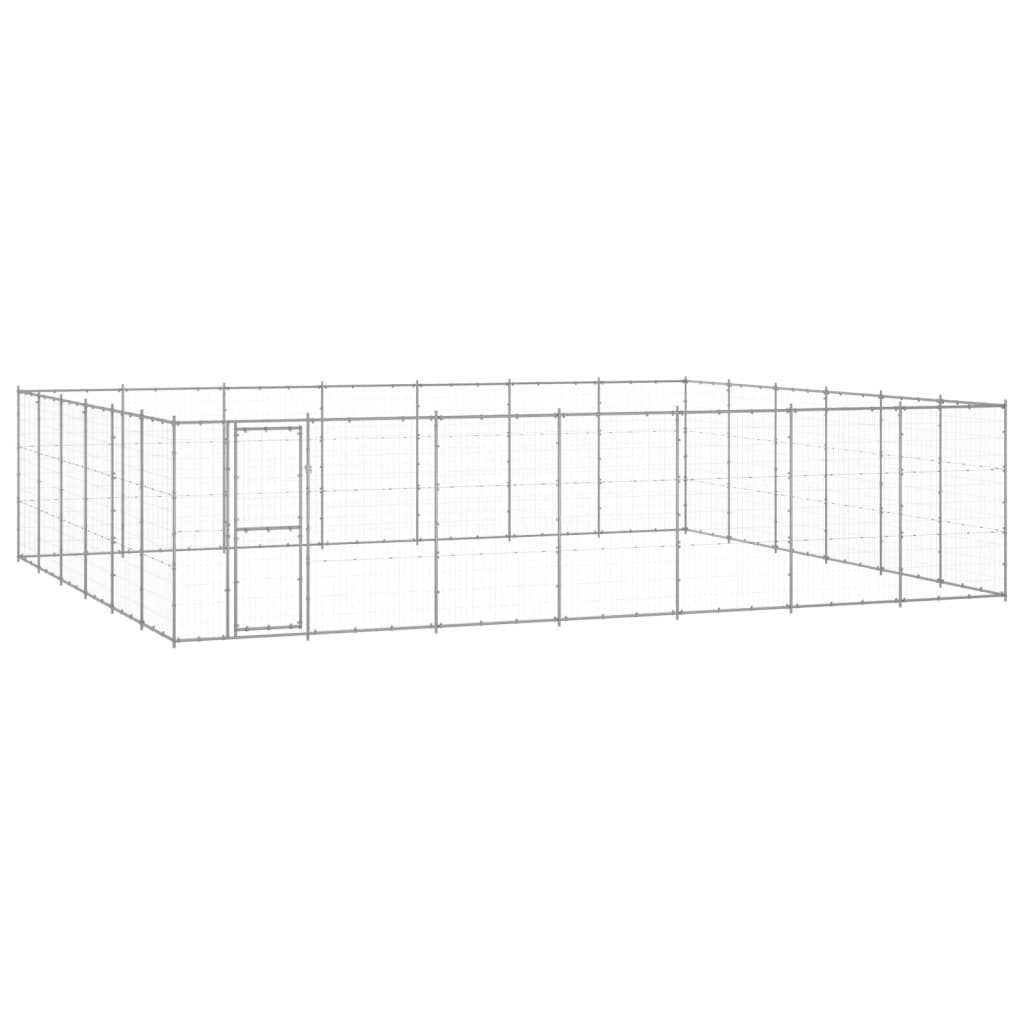 Vidaxl Dog Kennel 50,82 m² Galvanizovaná ocel