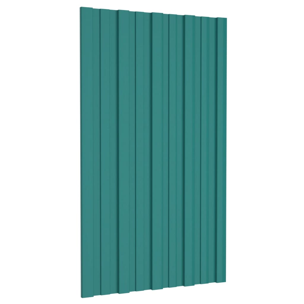 VidaXL Dakpanelen 12 st 80x45 cm gegalvaniseerd staal groen