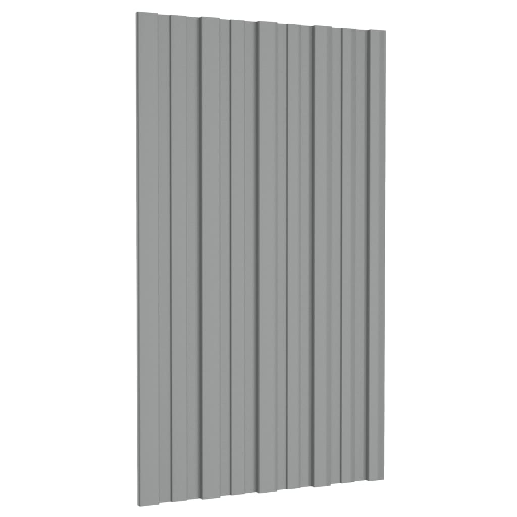 Vidaxl Dach Panels 12 st 80x45 cm galvaniséiert Stol Grey