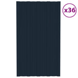 Panneaux de toit vidaxl 36 ST 80x45 cm anthracite en acier galvanisé -colore