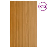 Vidaxl Dach Panels 12 st 80x45 cm galvaniséiert Stol Liicht Holz