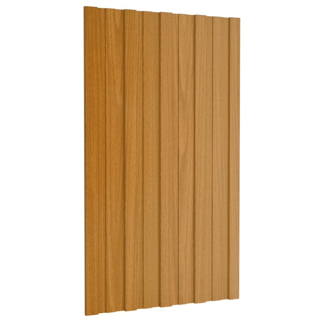 Vidaxl Dach Panels 12 st 80x45 cm galvaniséiert Stol Liicht Holz