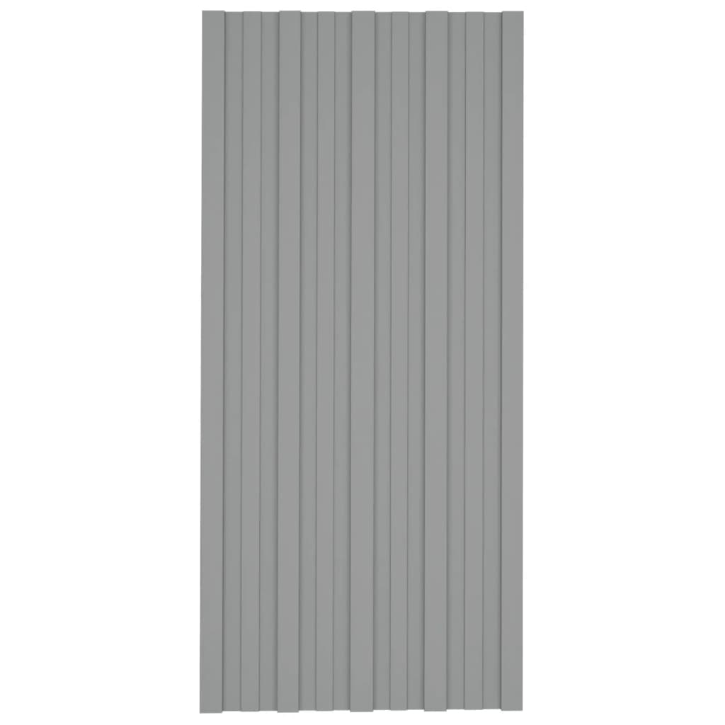 Pannelli del tetto Vidaxl 12 ST 100x45 cm grigio in acciaio zincato