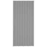 Pannelli del tetto Vidaxl 12 ST 100x45 cm grigio in acciaio zincato