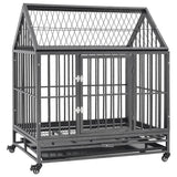 Vidaxl Dog Bank with wheels and roof 92x62x106 cm steel