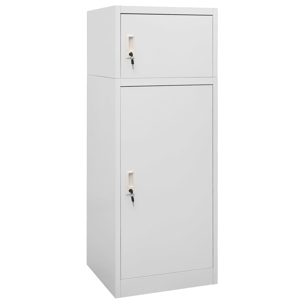 Armoire de selle Vidaxl 53x53x140 cm gris clair en acier