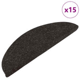 Vidaxl stair mats self -adhesive 15 st 56x17x3 cm black