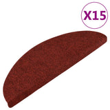 Vidaxl Stairs Mats Self -Adhesive 15 St 56x17x3 CM Red