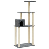 Vidaxl cat scratching post with sisal scratching posts 147 cm dark gray
