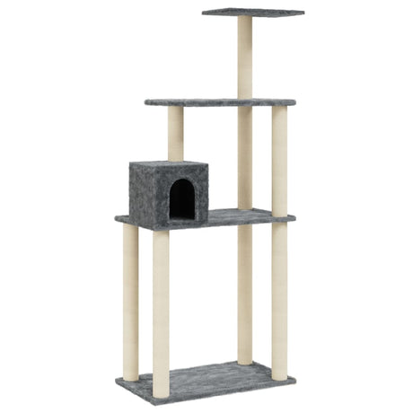 Vidaxl Kaz kraazt Post mat Sisal kraazt Posts 147 cm donkel gro