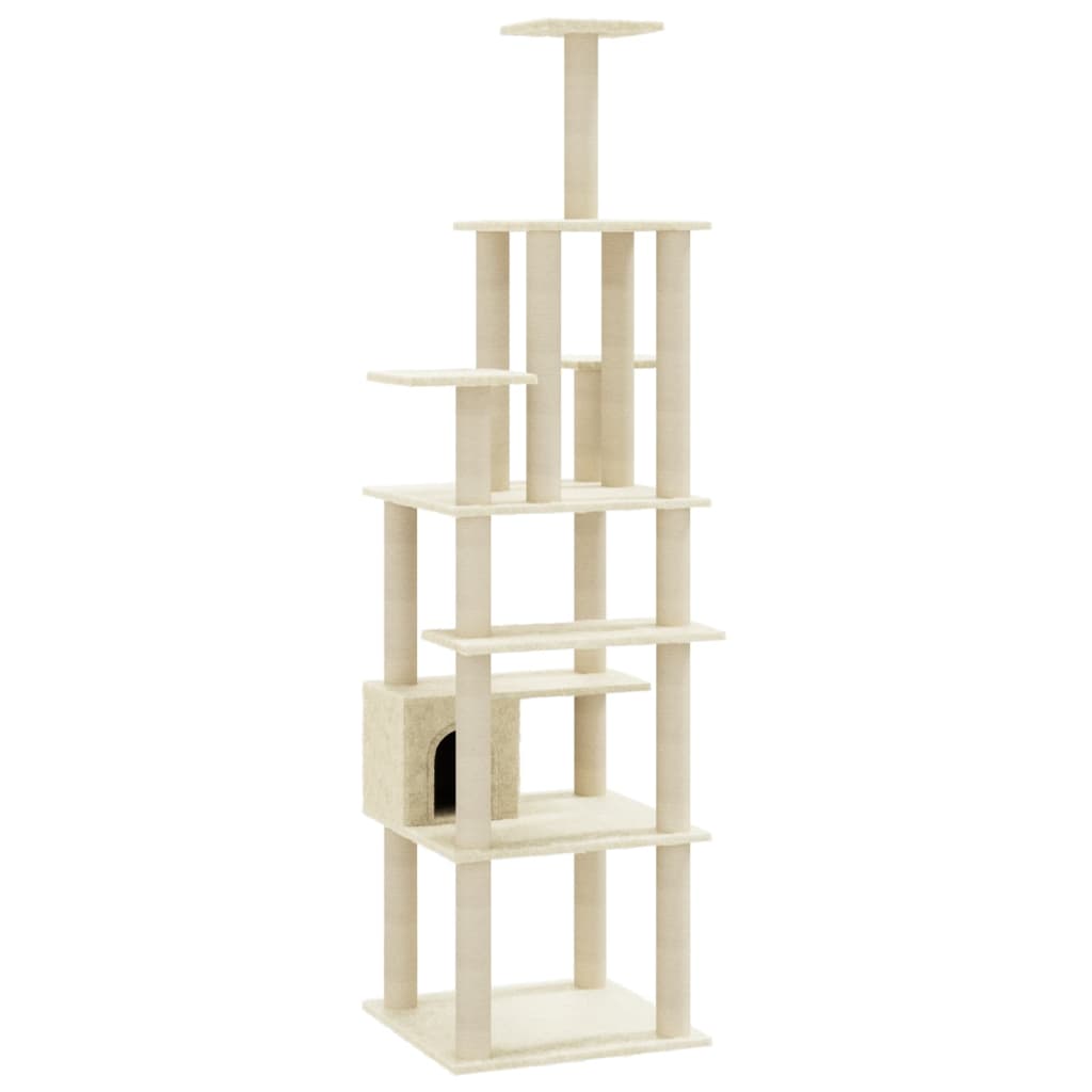 Vidaxl Cat Stracing Post avec sisal Scratch Posts 183 cm Crème -Colored