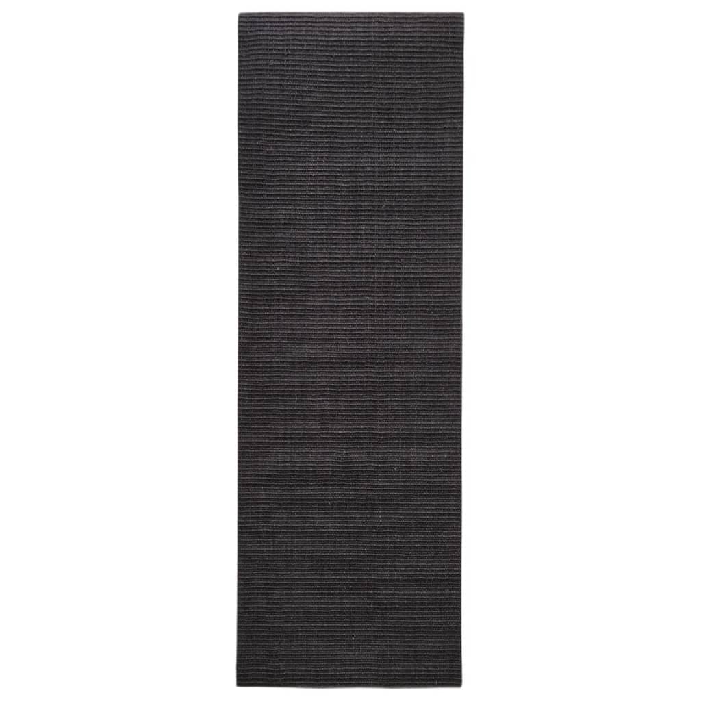 Vidaxl rug 66x200 cm Natural Sisal Black