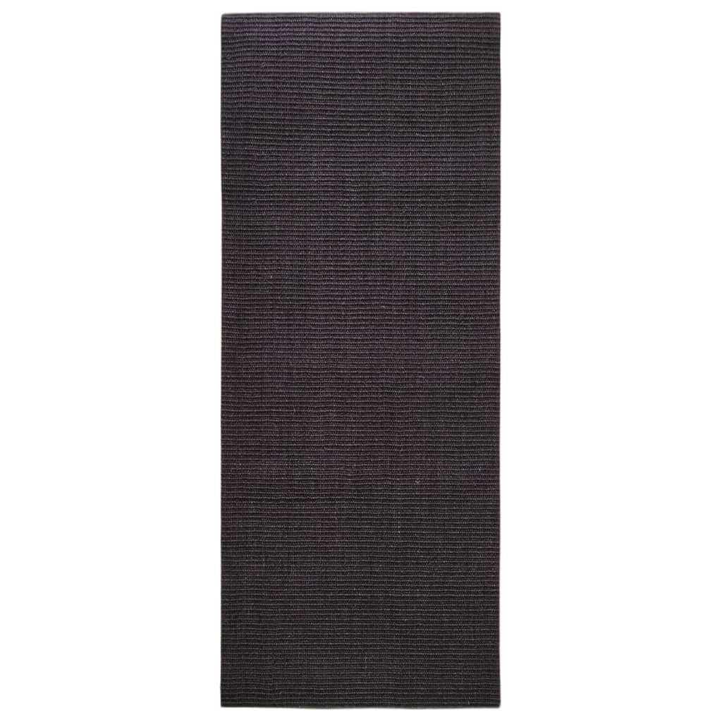 Vidaxl Rug 80x200 cm Natural Sisal Schwarz