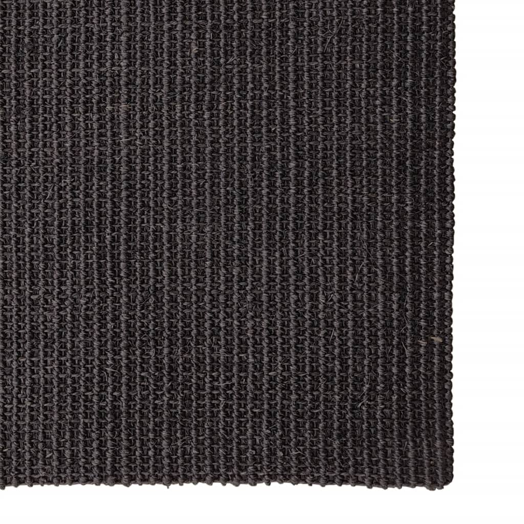 Vidaxl Rug 80x200 cm Natural Sisal Schwarz