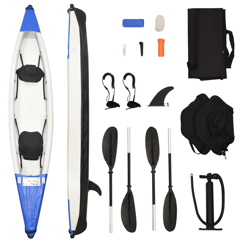 Vidaxl Kayak nafukovací 424x81x31 cm polyesterová modrá