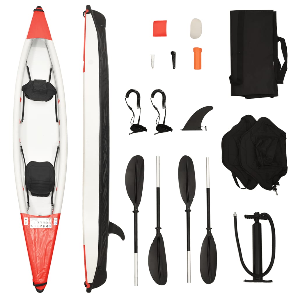 Vidaxl kayak gonflable 424x81x31 cm rouge polyester