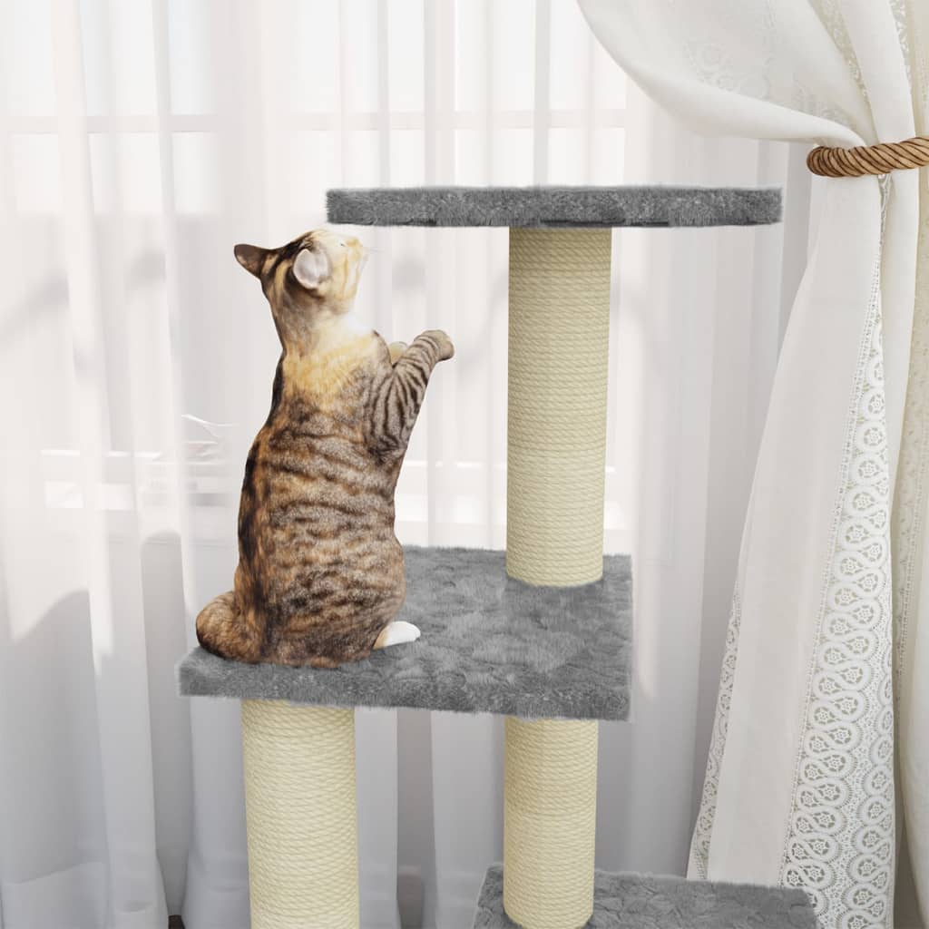 Vidaxl cat furniture with sisal scratching posts 92 cm light gray