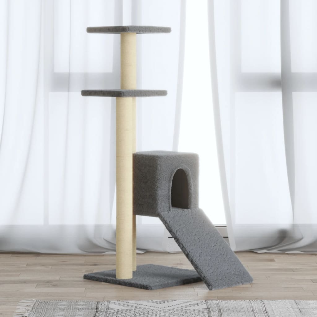 Vidaxl cat furniture with sisal scratching posts 92 cm light gray