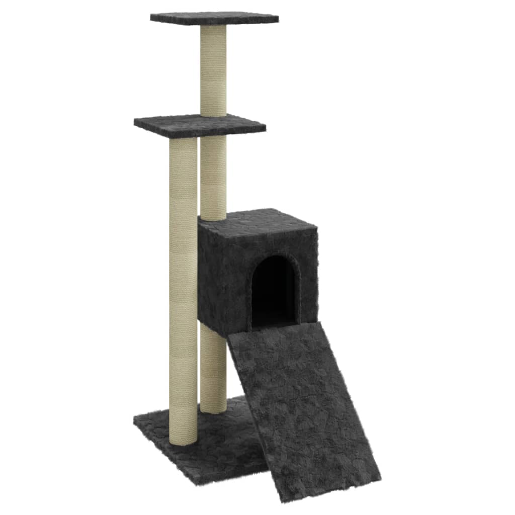 Vidaxl Cat Furniture with Sisal Stocking Posts 92 cm tmavě šedá