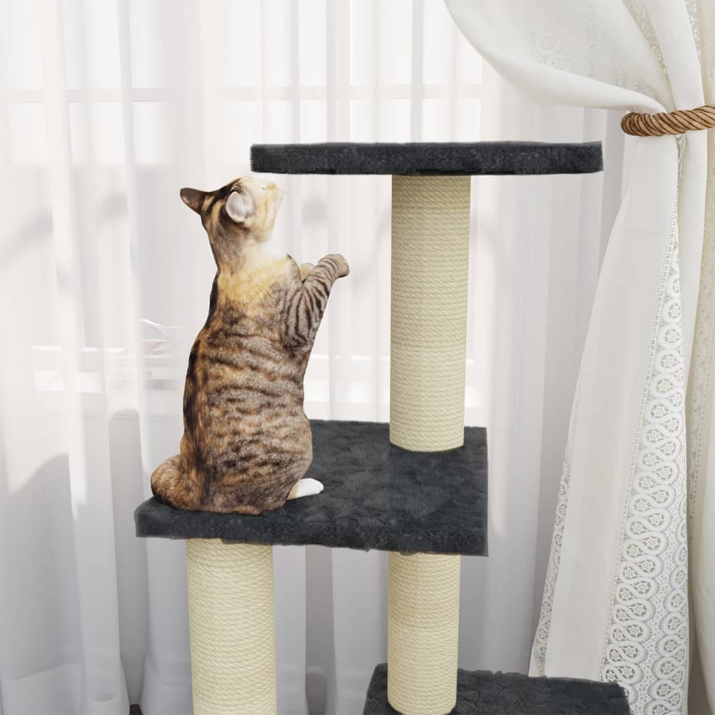 Vidaxl cat furniture with sisal scratching posts 92 cm dark gray