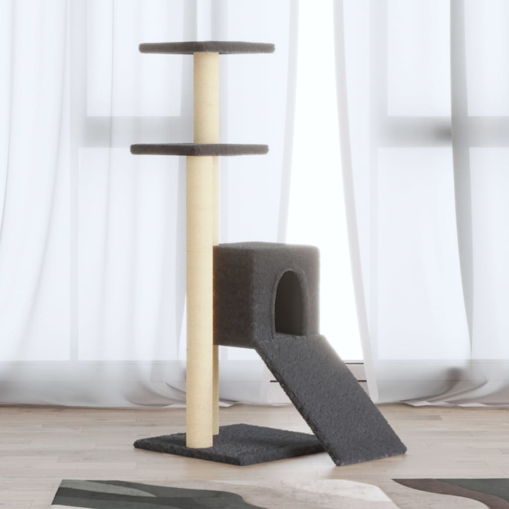 Vidaxl Cat Furniture with Sisal Stocking Posts 92 cm tmavě šedá