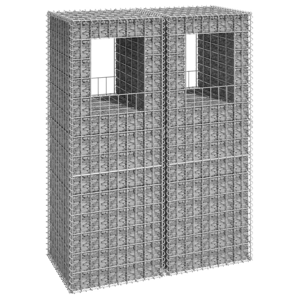 Vidaxl Schanskorf Posts 2 PCs 50x50x140 cm Eisen