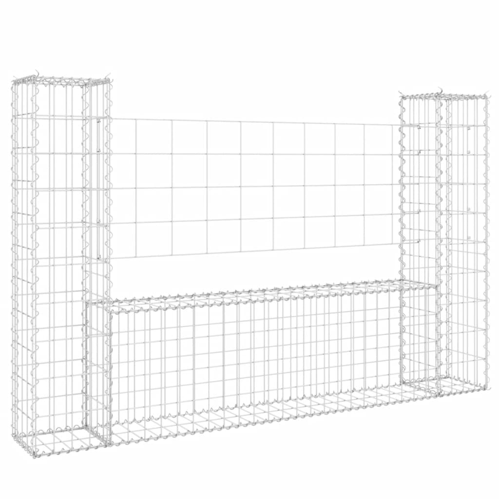 Vidaxl Schanskorf en forma de U con 2 postes 140x20x100 cm de hierro