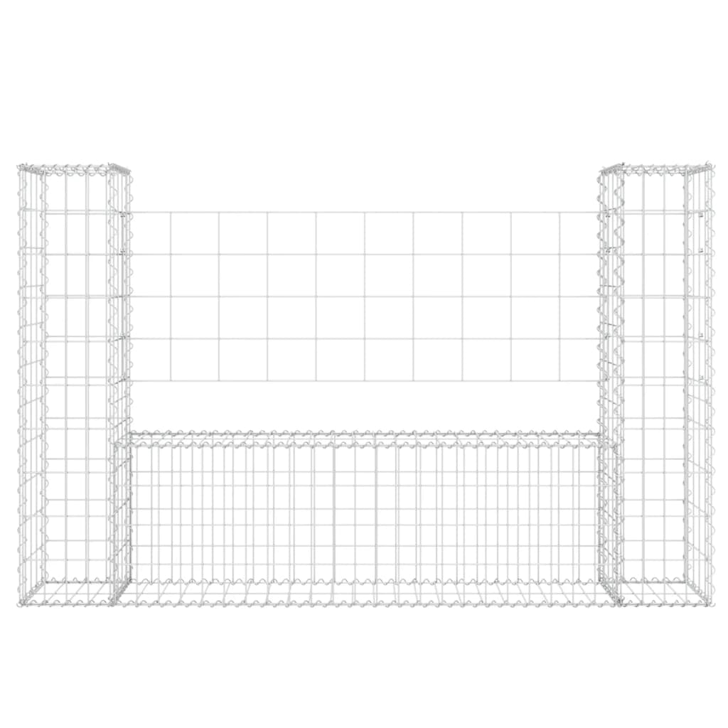 Vidaxl Schanskorf U-shaped with 2 posts 140x20x100 cm iron