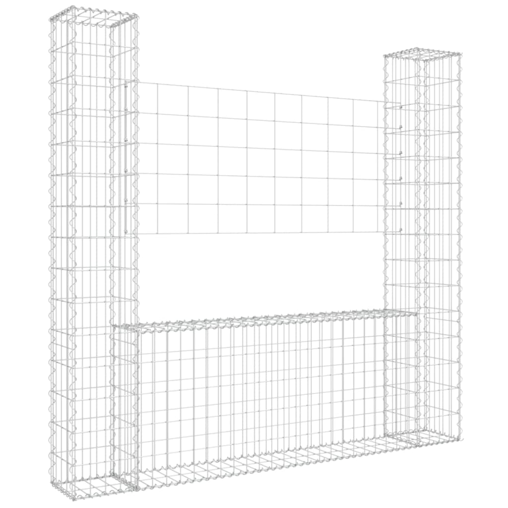 VidaXL Schanskorf U-shaped with 2 posts 140x20x150 cm iron