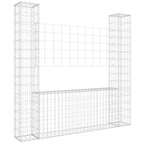 VidaXL Schanskorf U-shaped with 2 posts 140x20x150 cm iron