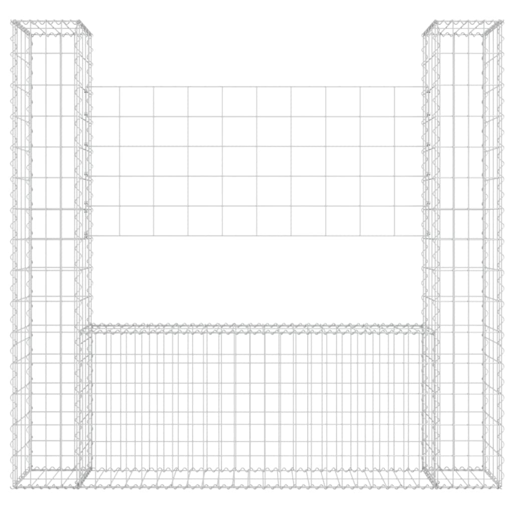 Vidaxl Schanskorf U v obliki črke z 2 objavi 140x20x150 cm železo