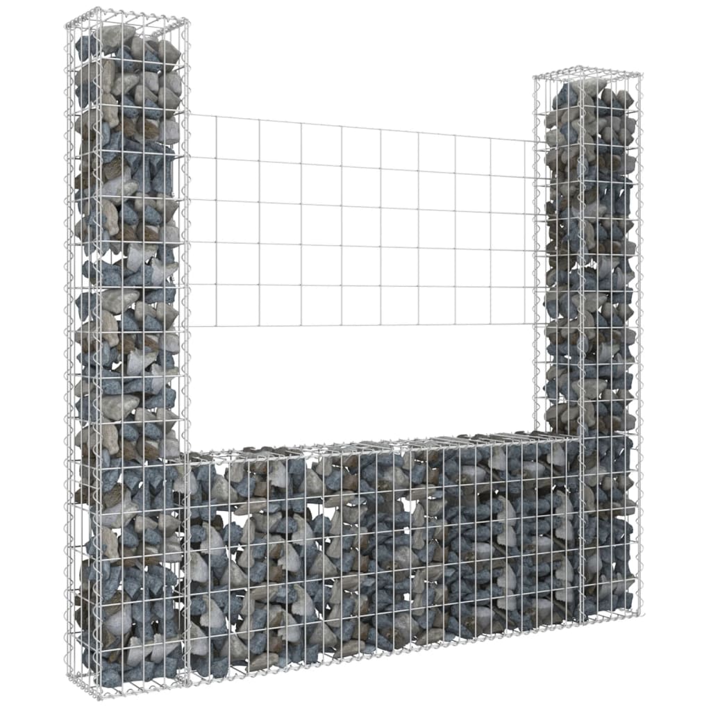 Vidaxl Schanskorf a forma di U con 2 pali 140x20x150 cm di ferro