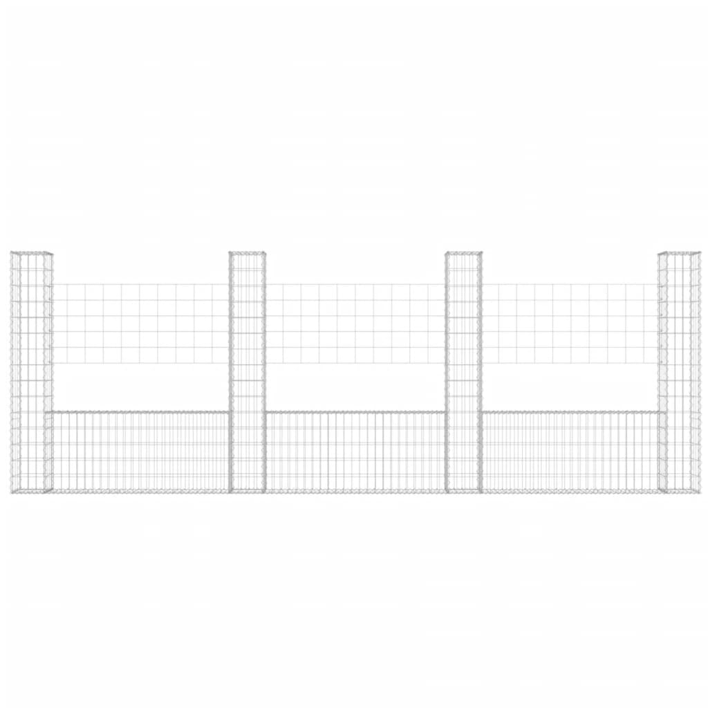 Vidaxl Schanskorf en forma de U con 4 postes 380x20x150 cm de hierro