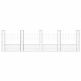 Vidaxl Schanskorf U-shaped with 5 posts 500x20x150 cm iron