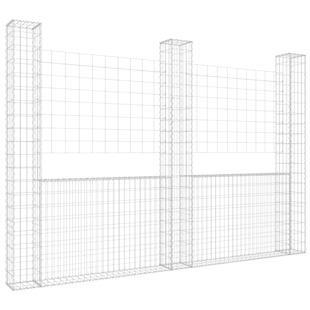 VidaXL Schanskorf U-shaped with 3 posts 260x20x200 cm iron