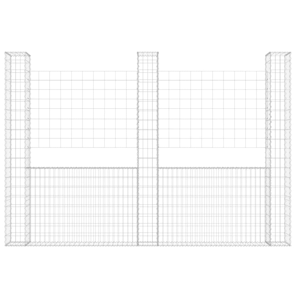 VidaXL Schanskorf U-shaped with 3 posts 260x20x200 cm iron