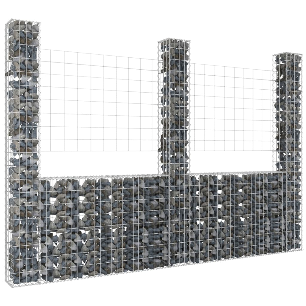 Vidaxl Schanskorf a forma di U con 3 pali 260x20x200 cm di ferro