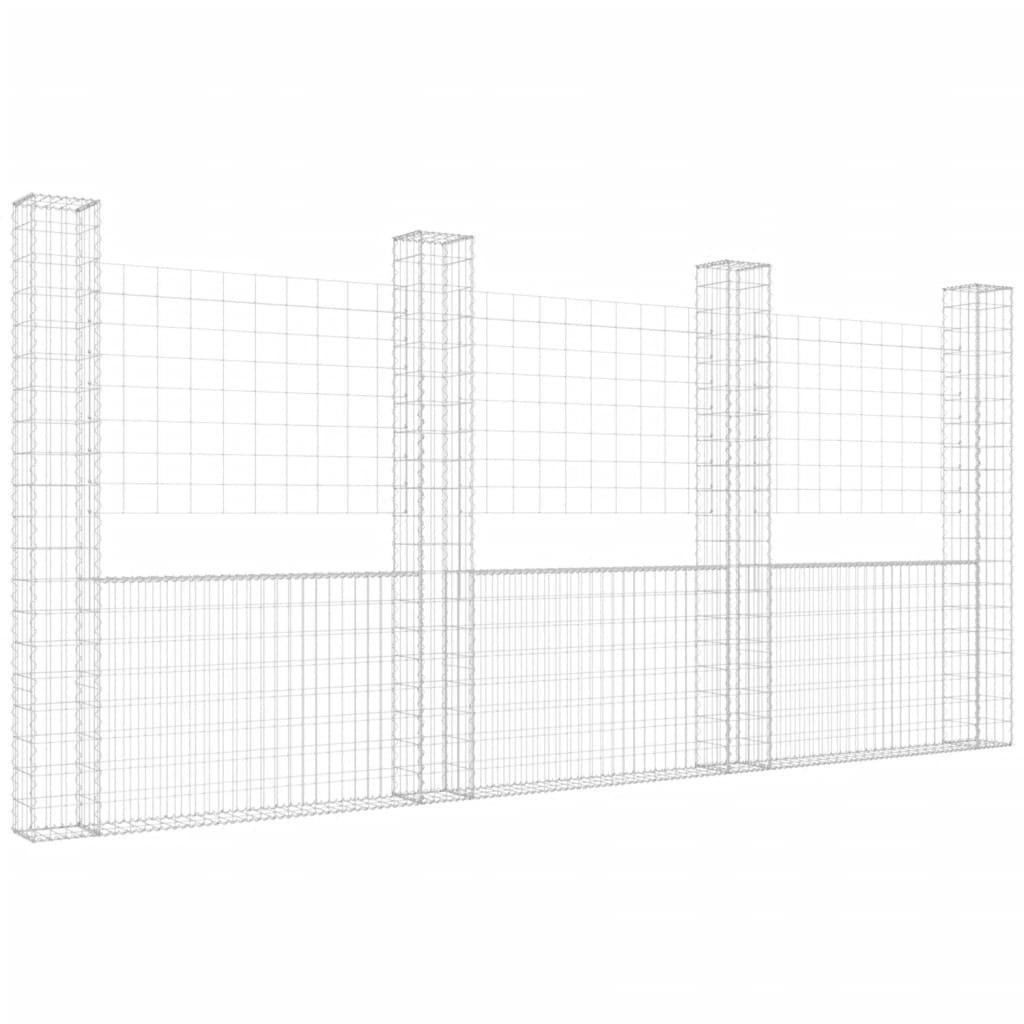 VidaXL Schanskorf U-shaped with 4 posts 380x20x200 cm iron