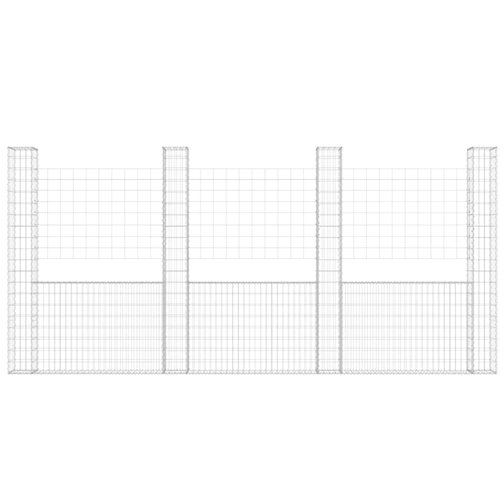 VidaXL Schanskorf U-shaped with 4 posts 380x20x200 cm iron