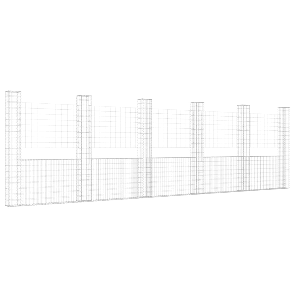 Vidaxl Schanskorf U-shaped with 6 posts 620x20x200 cm iron