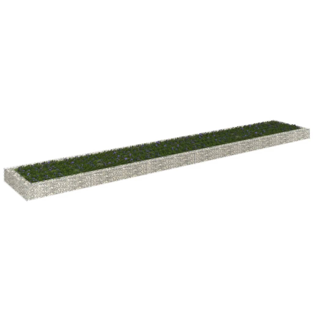 Vidaxl Gabion Planter surélevé 600x100x20 cm en acier galvanisé