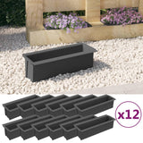 VidaXL flower boxes for euro pallets 12 st 36x13.5x9.5 cm pp gray